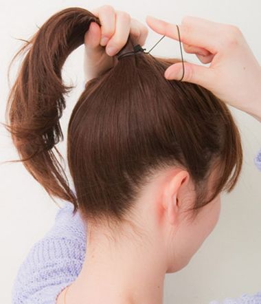 高中生中短发扎头发的简单图解 高中生中长头发简单扎法 6
