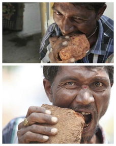 印度男吃砖头20年自称好滋味 砖头已成生活必需品 