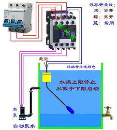 浮球閥控制水泵的接線圖(電動(dòng)浮球閥控制接線圖)(圖1)