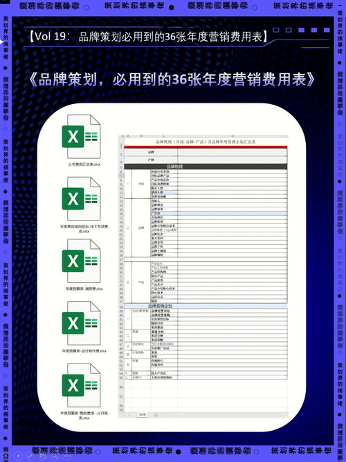 品牌策划 营销 费用预算,必用到的36张表 