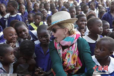 麦当娜探访非洲难民 与孩童坐地热聊送关怀