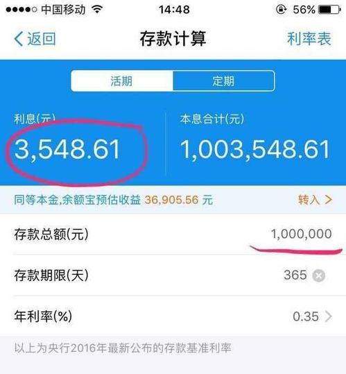 放100万在支付宝一天能挣多少钱