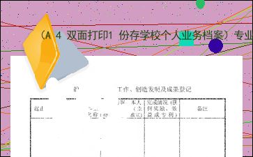 A4双面打印1份存学校个人业务档案 专业技术人员年度考核表 