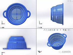 淘米盆镂空塑料盆模型3D图纸 x t格式