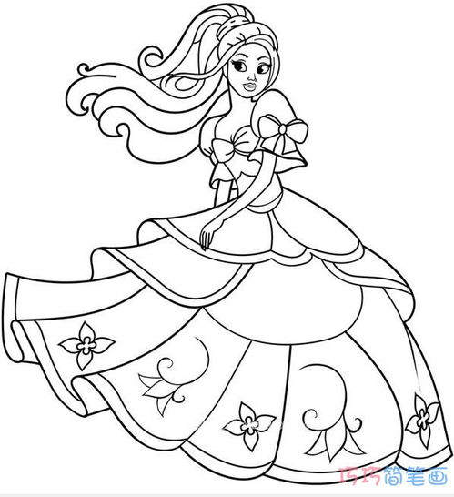 如何画跳舞的公主素描简单漂亮 手绘公主简笔画图片