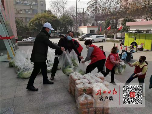 荆州日报社向太岳路社区老党员 孤寡和独居老人赠送新鲜蔬菜