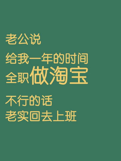 老公说给我一年的时间全职做淘宝 