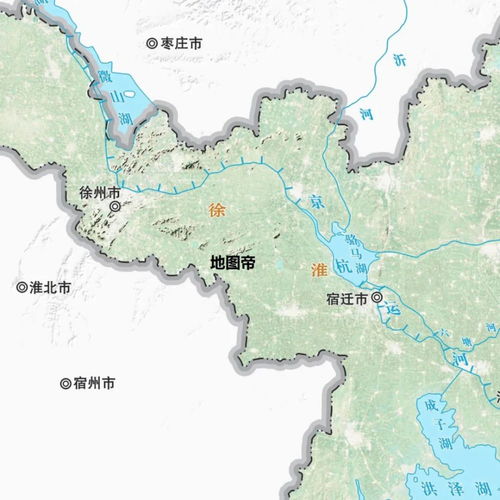 中国各省地形图 江苏省