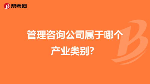 管理咨询公司属于哪个产业类别