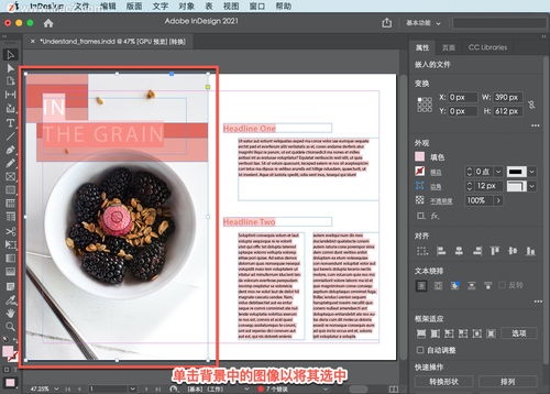 InDesign 教程,如在使用的不同类型的框架