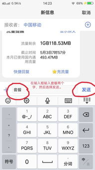 移动手机如何发短信查询正在使用的套餐 
