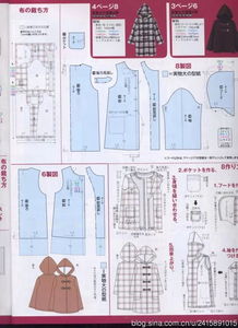 各种外套,裙子,帽子等的裁剪图 
