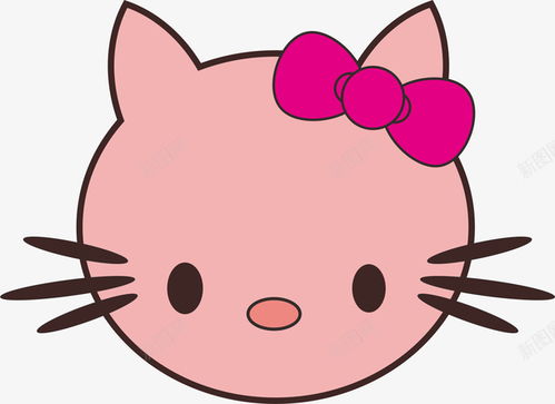 粉色可爱卡通猫咪 创意素材 可爱猫咪素材 