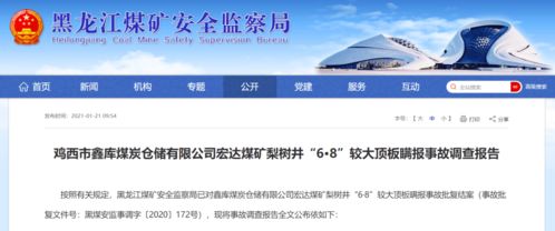 瞒报 黑龙江一煤矿事故调查报告公布 5人被逮捕 刑拘