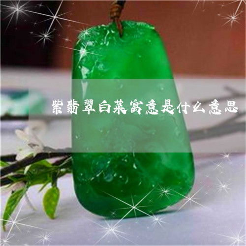 紫翡翠白菜寓意是什么意思 紫色翡翠白菜