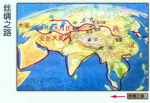 中国历史上的两条丝绸之路地图 