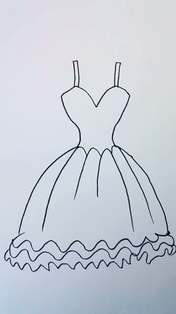 教你们画一件漂亮的公主裙 