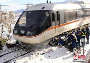 日本大雪 汽车与列车相撞致其脱轨