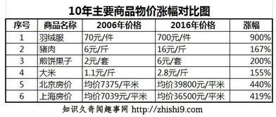 近10年物价上涨多少倍