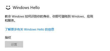 win10指纹解锁设置灰色