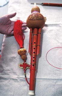 女子承包30亩地专门种葫芦 做成乐器和艺术品 