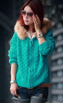 2012冬季新款 韩版加厚保暖毛衣外套 宽松毛衣开衫毛线外套 