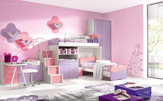 女孩子的粉色设计卧室 