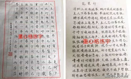 重心格书法练字 