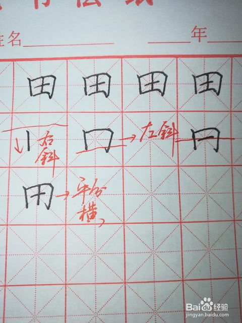 田 字怎样写好看 硬笔楷书