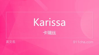 英文名Karissa 的意思 性别含义寓意及印象是什么 英文名 911查询 