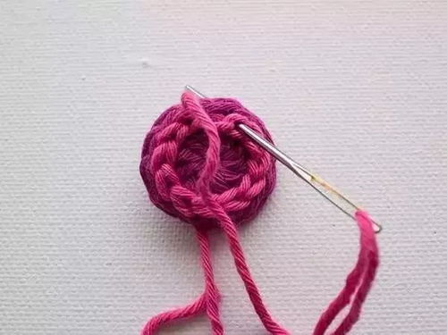 几根毛线钩起来的漂亮扣子 编织教程