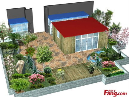 2017小花园设计图 房天下装修效果图 