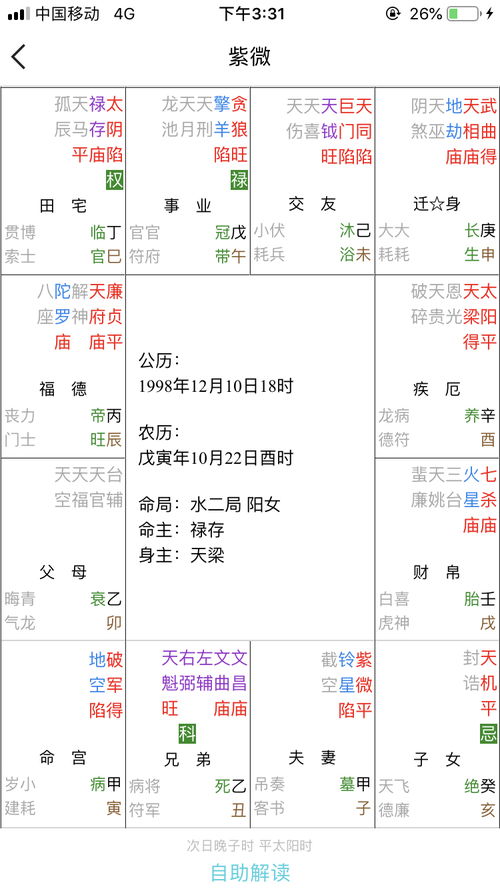 紫微斗数免费自助解盘