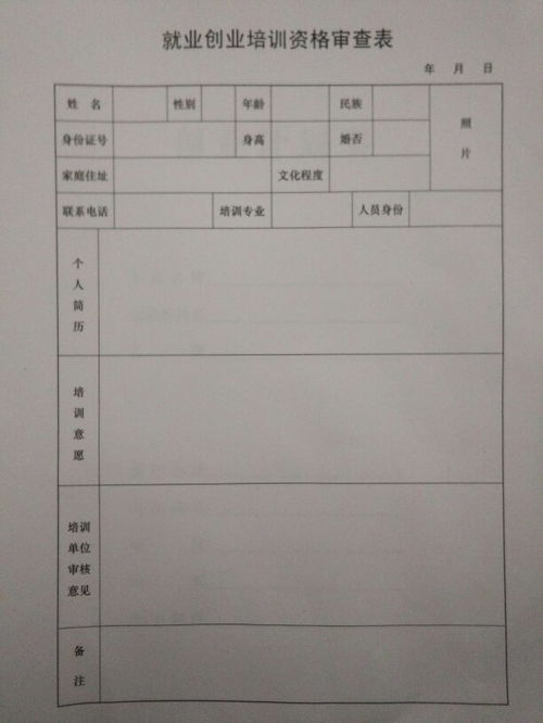 这个表怎么填写 个人简历 培训意愿 培训单位审核意见 备注 