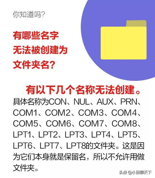 冷知识 这些名字不能被创建为文件夹名