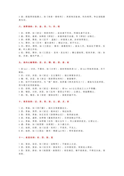 冲刺必备 高考文言阅读高频词归类 一