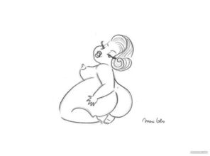 插画 简单几笔画出性感的胖女人