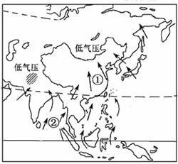 读影响我国的夏季风示意图,回答20 21题 20 影响我国的夏季风主要是 A.东南季风和西南季风 B.东北季风和东南季风 C.东北季风和西北季风 D.西北季风和西南季风 