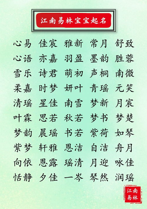 王姓好听稀少独特的女生名字