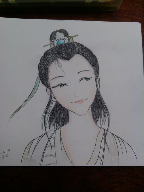 彩铅 古风 人物 美女 手绘 插画