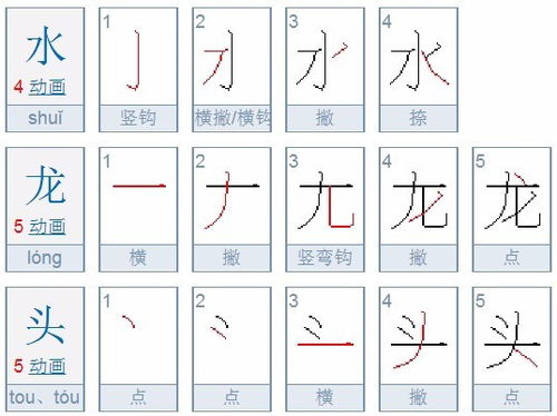 笔画查询 水龙头 共有多少划 